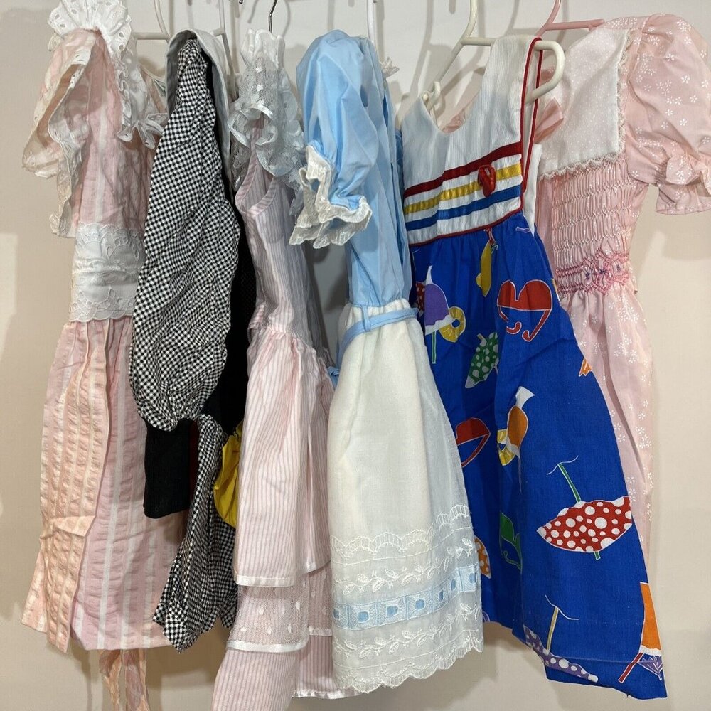 6-VTG Isabella Nannette Polly Flinders Girls Size 5 Dress Lot 60s 80s 90s
